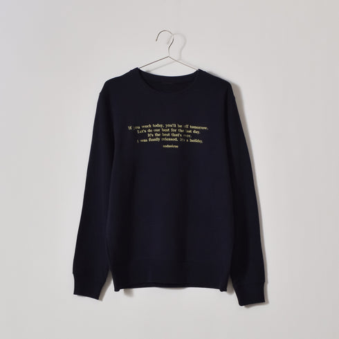 【＆soiree】メッセージ刺繍裏毛スウェットクルーネックプルオーバー
