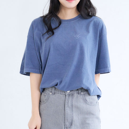 ピグメントプリントTシャツ(メッセージロゴ)
