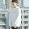【MODISH GAZE】バック転写プリント ビッグスウェット トレーナー T/Cポンチ