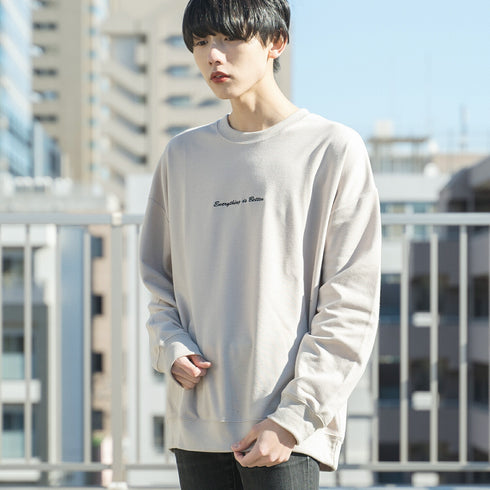 【MODISH GAZE】バック転写プリント ビッグスウェット トレーナー T/Cポンチ