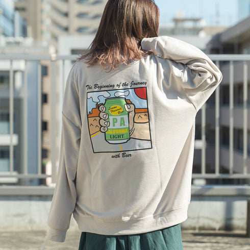 【MODISH GAZE】バック転写プリント ビッグスウェット トレーナー T/Cポンチ